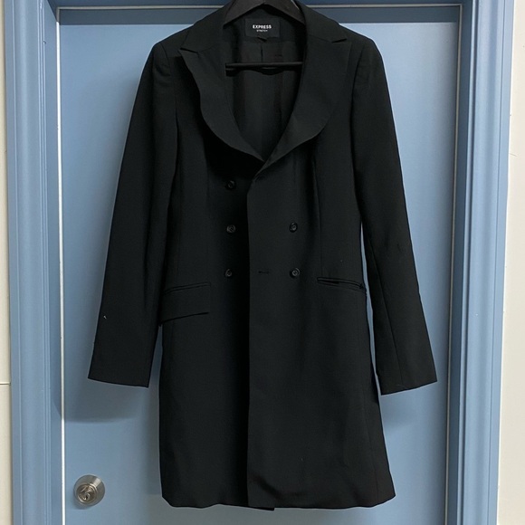 Express Black Peacoat Jacket, 5/6 - Picture 1 of 7